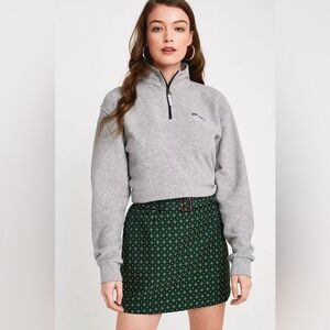 Urban Outfitters UO Peggy Belted green and gold brocade Mini Skirt size SP